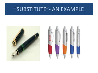 “SUBSTITUTE”- AN EXAMPLE
 