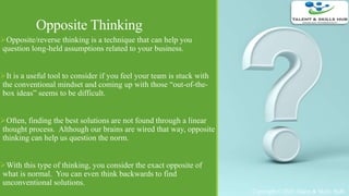 Opposite Thinking Examples Idea Generation Techniques and Success Factors | PPTX