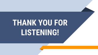 THANK YOU FOR
LISTENING!
 