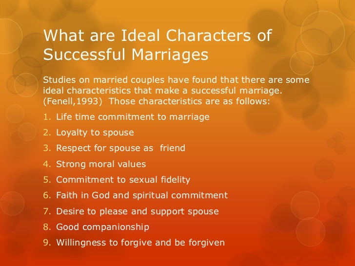 Characteristics Of A Great Marriage Ideal Characters Of Successful Marriages Pp