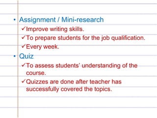 Quick presentation on topics that will be covered.