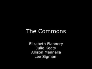 The Commons Elizabeth Flannery Julie Keaty Allison Mennella Lee Sigman  