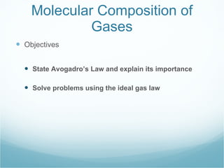 Molecular Composition of Gases ,[object Object],[object Object],[object Object]
