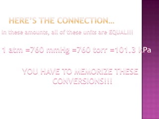 Example 1: Convert a pressure of 1.75 atmospheres to kiloPascals.