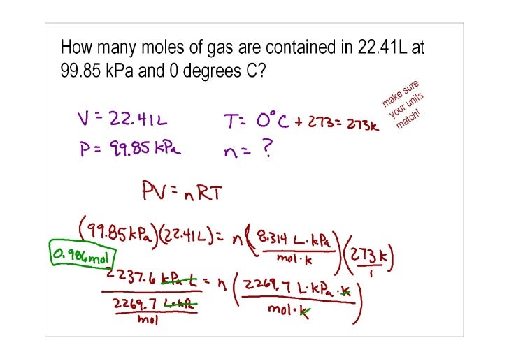 Ideal gas law problems