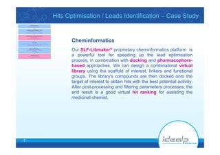 Idealp Pharma Hits & Leads Optimisation Case Study 1