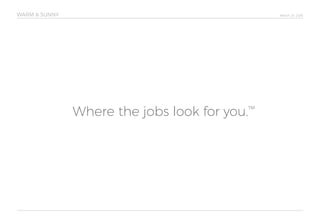 March 24, 2016
Where the jobs look for you.™
WARM & SUNNY
 