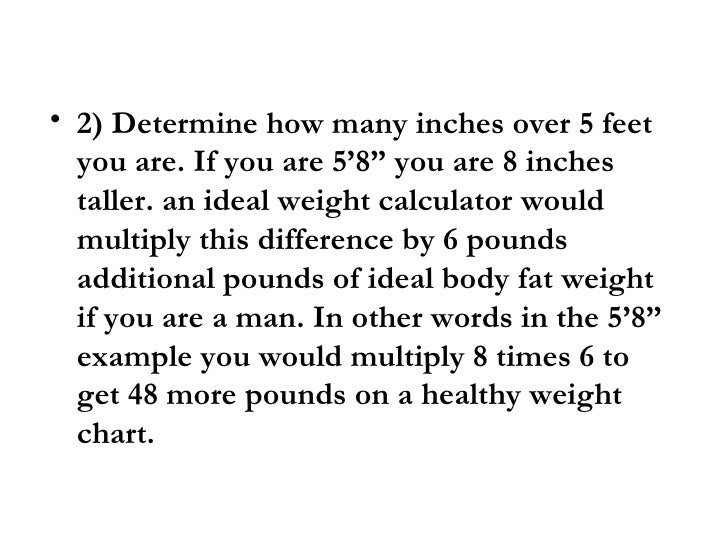 Ideal Weight Men