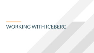 WORKING WITH ICEBERG
 