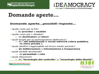 Domande aperte…
 