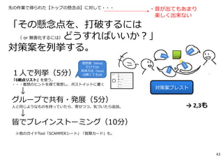 6観点リスト
━━━━━━━━━
観点毎に考えてみる
五感
人
モノ
環境
意味
・価値
プロセス
懸念点
解決へのアプローチ（具体⽅法ナシでOK）
・⾳が出てもあまり楽しく出来ない
あそび⼼のある⼈専⽤の道具として販売
あそびを作れる⼈に、使い⽅ビデオを頼む
とても⼼地よい和⾳にする。
和⾳構成が、ステープラーの傾きで変わる
はじめにぜんまいを巻いておいて、
オルゴールを3秒分鳴らす
⼀回ぱちんとやると、アイフォンが認識し
「マリオのコインの⾳」を出す
ランダムな和⾳を傾きで出すことで、⼀連の
作業から、ジャズセッション的な感じに遊べる
⾳を⽿で感じる意外に、握っている⼿のひらで
触覚としても楽しめる。
 
