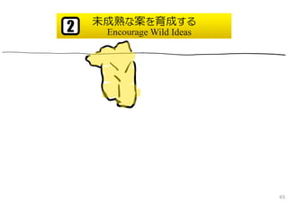 未成熟な案を育成する
2    Encourage Wild Ideas




                            65
 