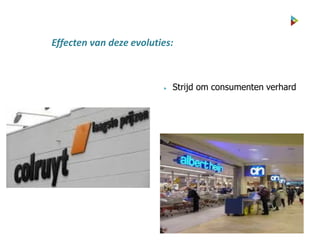  Strijd om consumenten verhard
Effecten van deze evoluties:
 