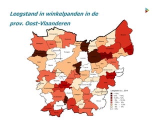 Leegstand in winkelpanden in de
prov. Oost-Vlaanderen
 