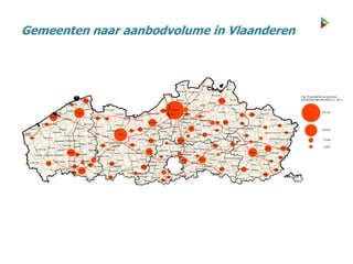Gemeenten naar aanbodvolume in Vlaanderen
 