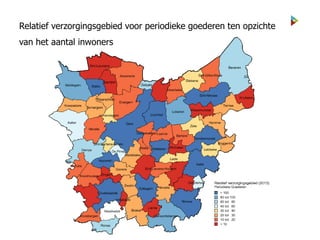 Relatief verzorgingsgebied voor periodieke goederen ten opzichte
van het aantal inwoners
 