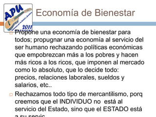 Nuestro horizonteReclamarse  expresión política de la región y hacer esfuerzos teórico prácticos para consolidar la forma  de ser, pensar y sentir de los habitantes de nuestra región. Este principio supone seguir investigando mucho mas, apoyándonos en nuestros cuadros y reconocidos intelectuales de nuestro pais y Latinoamérica para que enriquezcan la explicación de los conceptos teóricos de un nuevo modelo de desarrollo de acuerdo a nuestras características e idiosincrasia regional y nacional.
