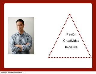 Pasión
                                Creatividad

                                 Iniciativa




domingo 20 de noviembre de 11
 