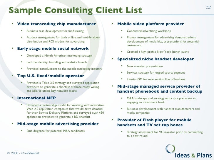 Ideas And Plans Overview Feb 2009