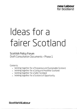 Ideas for a fairer Scotland