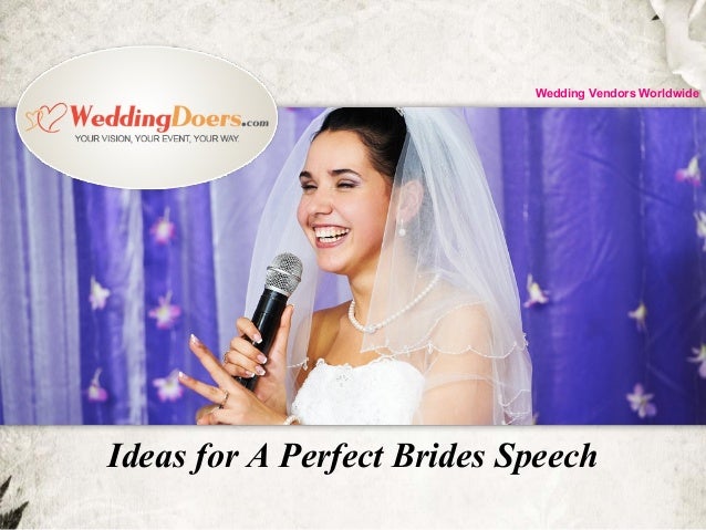 writing a brides speech