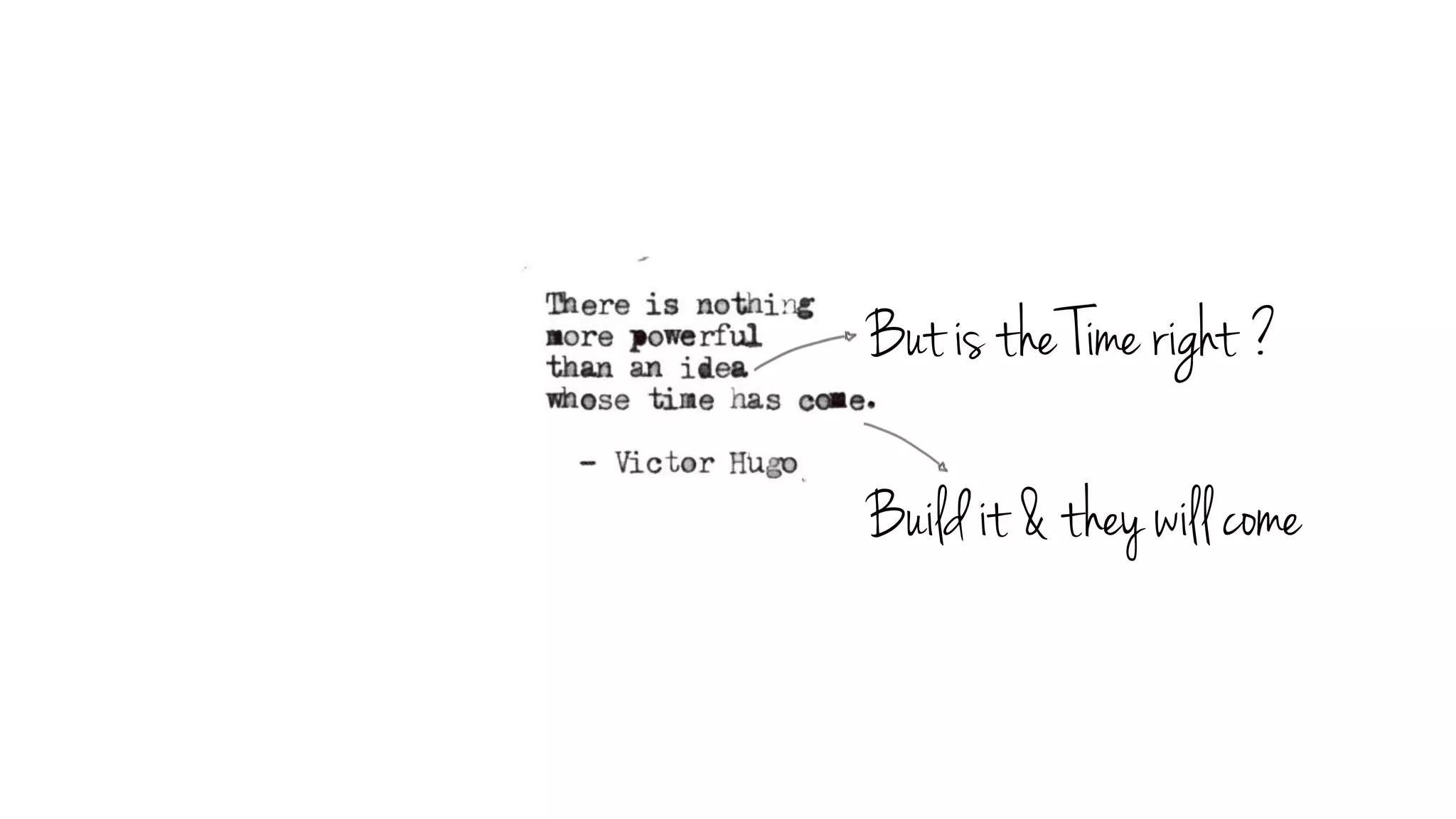 But is the Time right ?
Build it & they will come