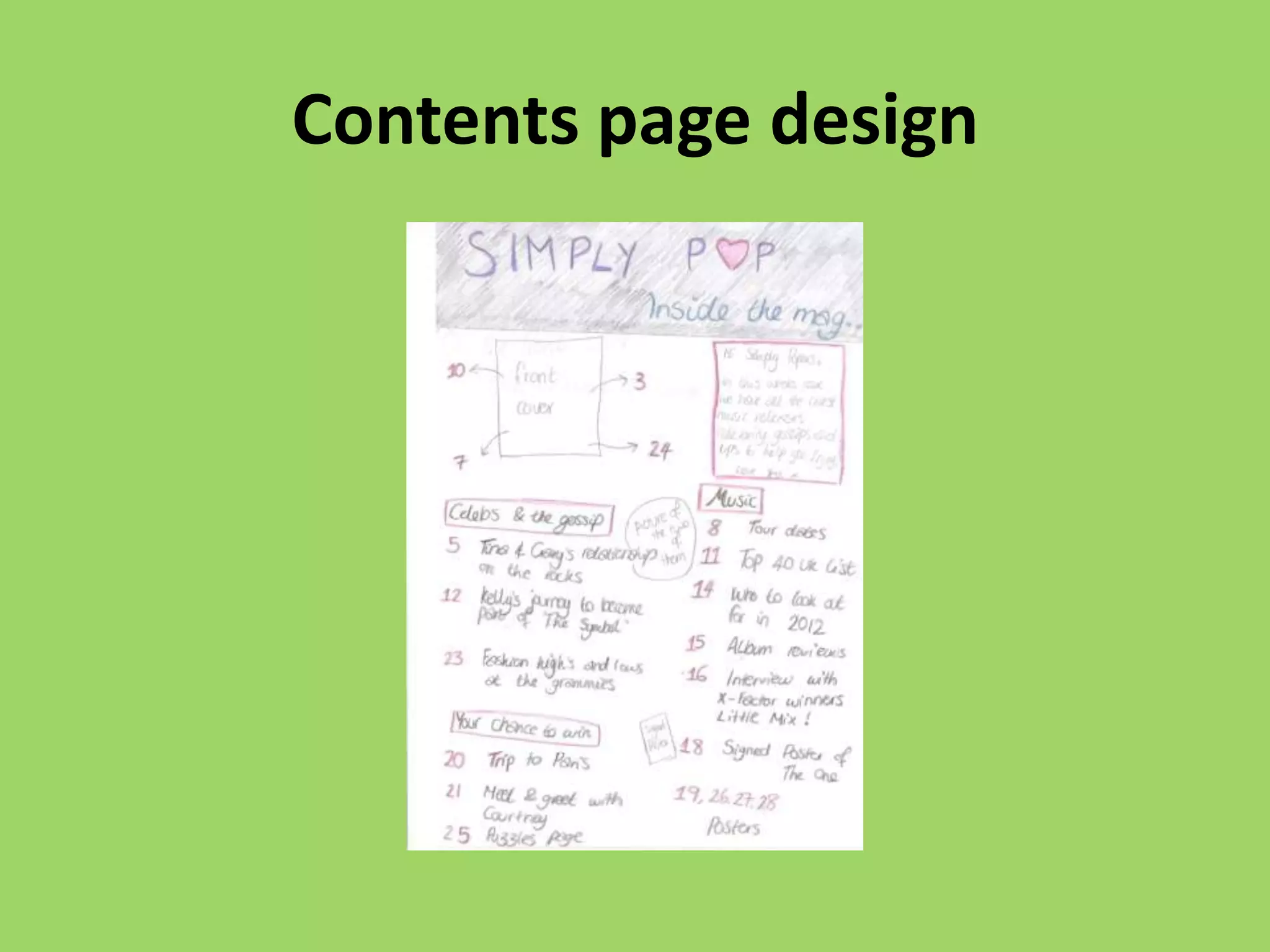 Contents page design
 