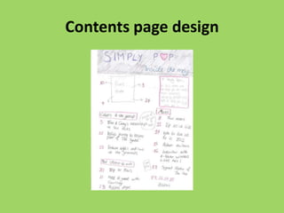 Contents page design
 