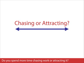 Chasing or Attracting?




Do you spend more time chasing work or attracting it?
 