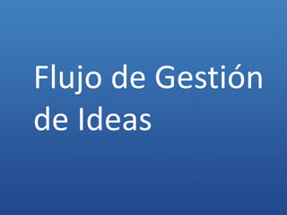 Flujo de Gestión
de Ideas
 