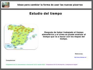 Estudio del tiempo Después de haber trabajado el tiempo atmosférico y el clima se puede analizar el tiempo que va a hacer ...