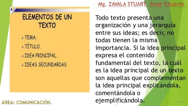 Ideas secundarias de un texto