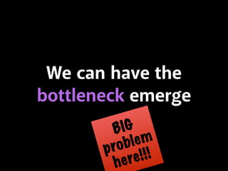 We can have the
bottleneck emerge
BIG
problem
here!!!
 