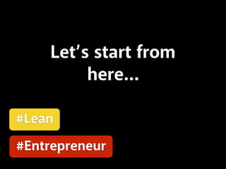 Let’s start from
here…
#Entrepreneur
#Lean
 