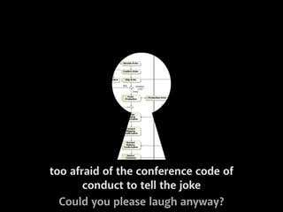 too afraid of the conference code of
conduct to tell the joke
Could you please laugh anyway?
 