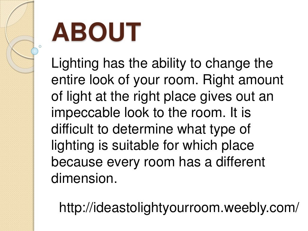 Ideas to light your room