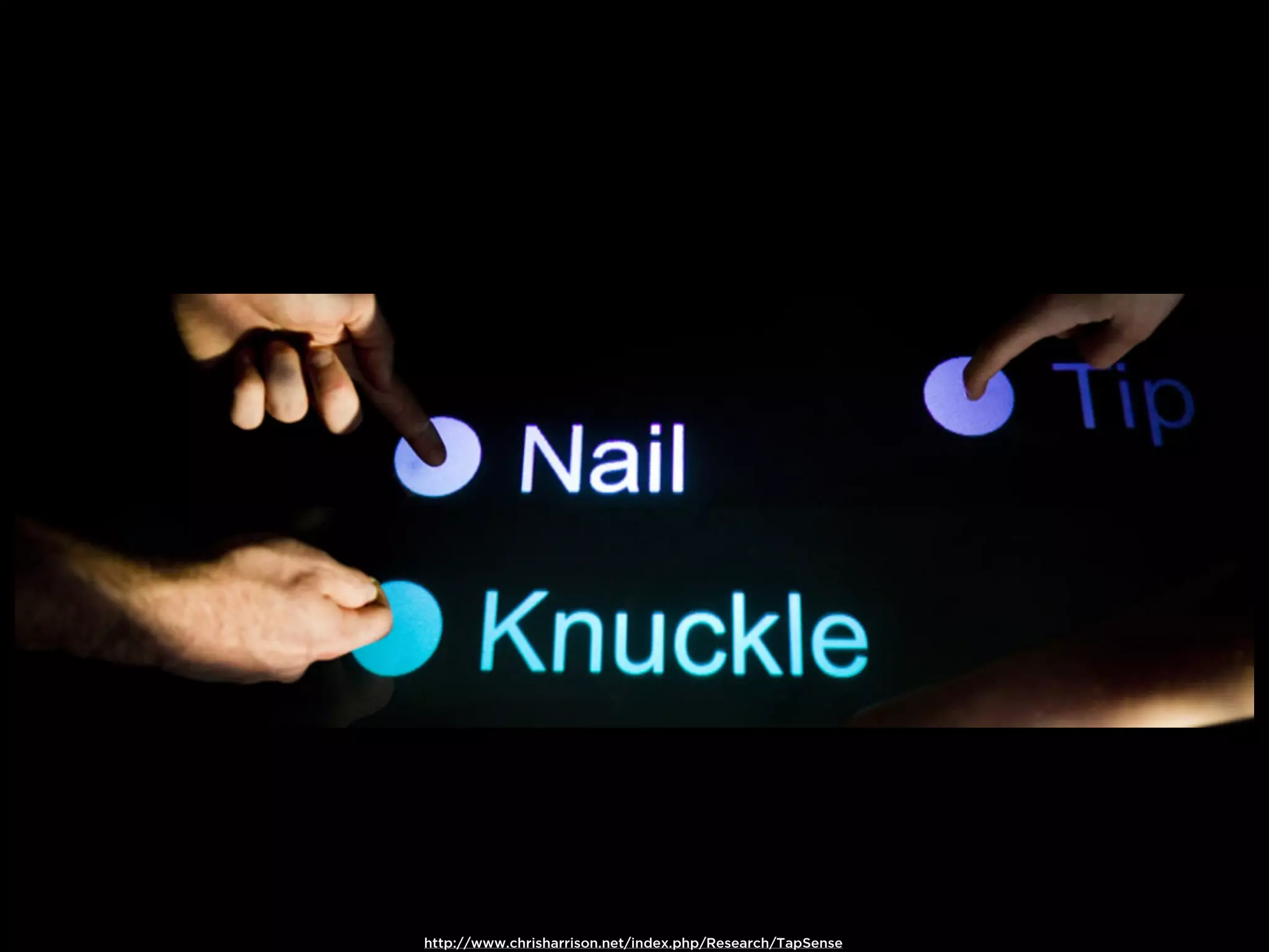http://www.chrisharrison.net/index.php/Research/TapSense
 