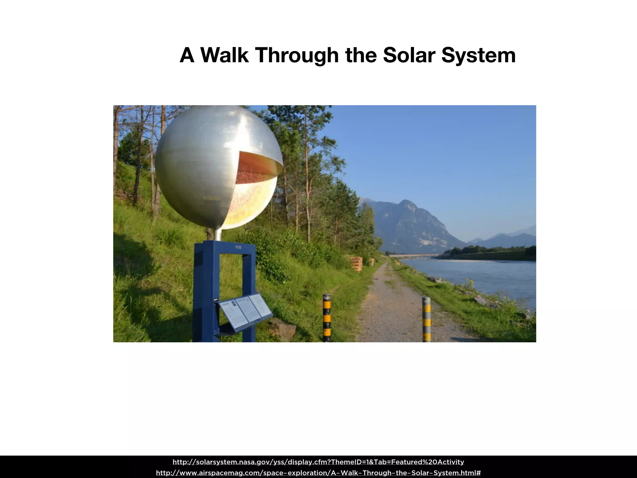 A Walk Through the Solar System




    http://solarsystem.nasa.gov/yss/display.cfm?ThemeID=1&Tab=Featured%20Activity
http://www.airspacemag.com/space-exploration/A-Walk-Through-the-Solar-System.html#
 