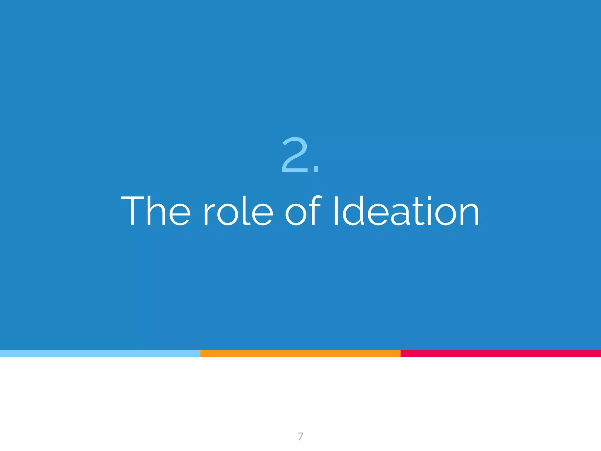2.
The role of Ideation
7
 