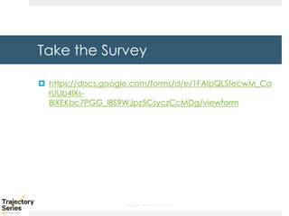 Copyright, DKParker, LLC 2020
Take the Survey
¤ https://docs.google.com/forms/d/e/1FAIpQLSfecwM_Ca
rUUb4IXs-
8lXEKbc7PGG_l8S9WJpz5CsyczCcMDg/viewform
 