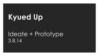 Kyued Up
Ideate + Prototype
3.8.14

 