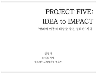 PROJECT FIVE:
IDEA to IMPACT
 