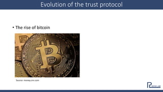 Evolution of the trust protocol
• The rise of bitcoin
Source: money.cnn.com
 