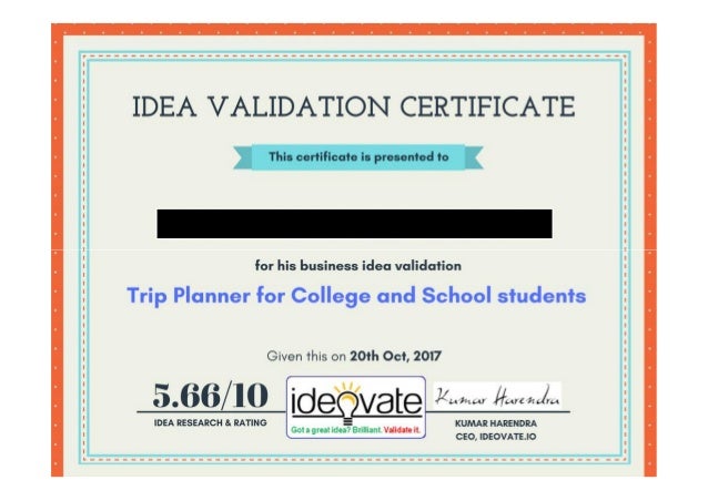 idea validation report trip planner for college and school students