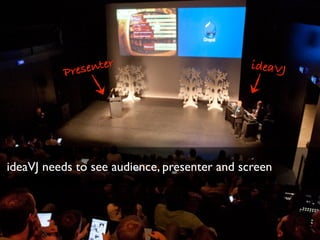 ideaVJ needs to see audience, presenter and screen
ideaVJPresenter
 