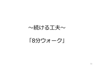 〜続ける⼯夫〜

「8分ウォーク」



           53
 