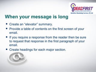 Email First Paragraph Ideazfirst Training, Email Etiquette | PPT