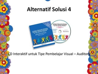 Alternatif Solusi 4
CD Interaktif untuk Tipe Pembelajar Visual – Auditory
 