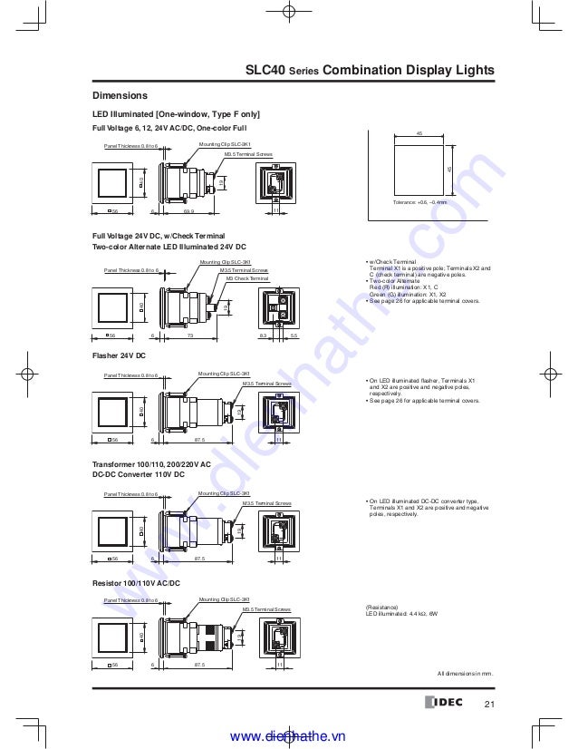 Idec catalog combination display units idec