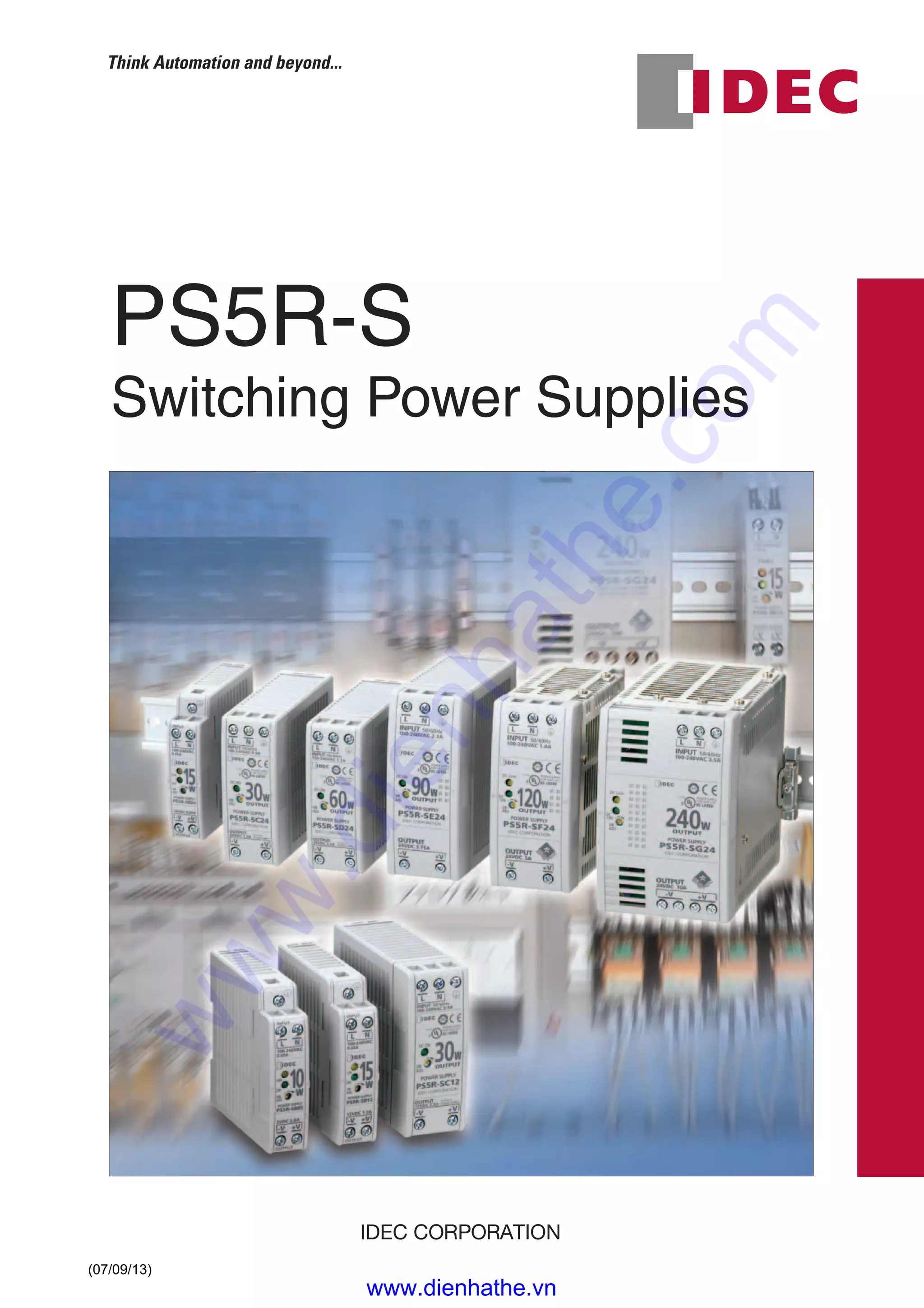 Idec catalog switching power supplies ep1196 0ps5rsallslim PDF